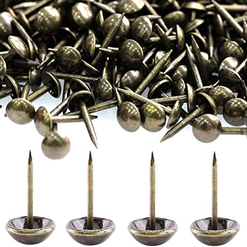 500 Pièces 7 X13 MM Clous de Tapissier, Basicon Robuste Bronze Clous Tapissier Décoratifs Clou Rétro DIY Clous d'Ameublement pour Meubles Canapés Fauteuils Lits Chaises Vintage Decoratif
