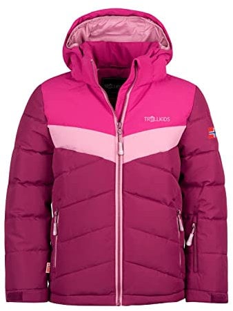 Trollkids Girls Gryllefjord Jacket 176, Plum/Fireberry
