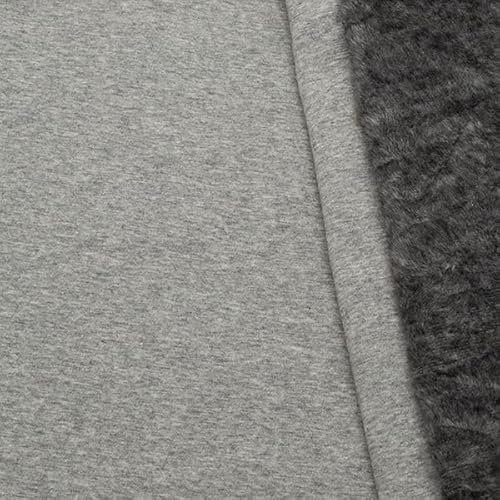 STOFFKONTOR Alpenfleece Sweatshirt Stoff Melange - Meterware, Farbe Hell-Grau meliert - zum Nähen von Bekleidung, Decken, Loops etc.