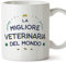 MUGFFINS Tazas para VETERINARIA mujer - En Italiano - Miglior del Mondo - 11 oz / 330 ml - Regalo original y divertido