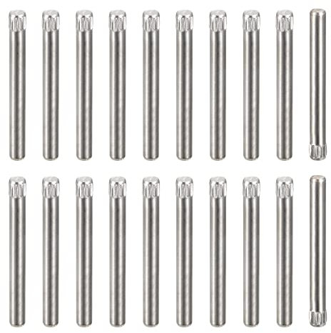 sourcing map 20 Stück Rändelkopf Flach Abgeschrägtes Ende Dübelstift 3x30mm 304 Edelstahl Holz Etagenbett Regale Stützregale Elemente Befestigung