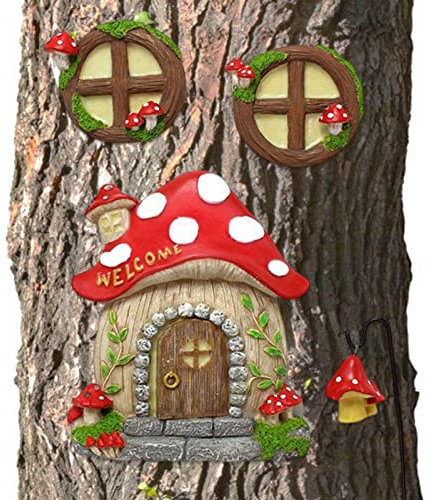 WEITING Fairy Garden Gnomes,Outdoor Illuminated Tree Decoration | Resin Figurine for Pots for Outdoor Garden Landscape Plants Bonsai Lawn Craft Decor