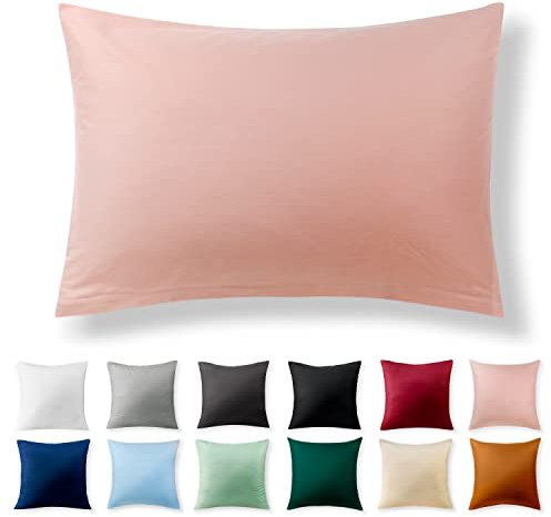 Alreya Renforcé Kissenbezug 40 x 60 cm - 100% Baumwolle mit YKK Reißverschluss, Superweicher Kopfkissenbezug 40x60, Kissenhülle, Babyrosa, nur Kissenbezug