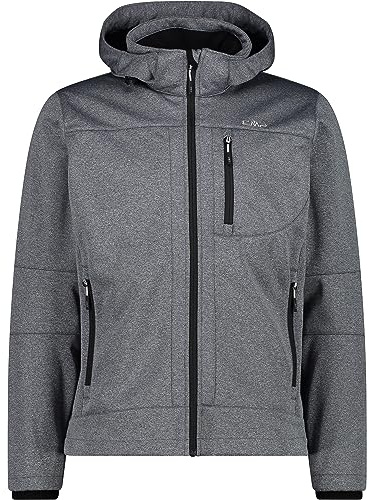 CMP Softshelljacke Melange mit Kapuze | Schutz vor Nässe, Schutz vor Wind, leichtes Tragegefühl, klein verstaubar