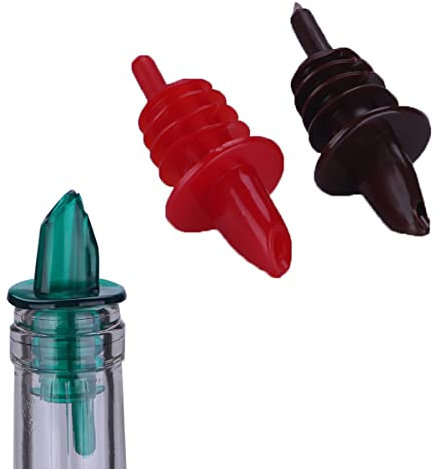Weinbelüfter-Ausgießer, 4 Stück, 7 mm, Gummi, Rotwein-Dekanter, zufällige Farbe, Rot-Weißweinflaschen, Belüftungsausgießer, zum Ausgießen von Flüssigkeiten, Olivenöl, Wein (zufällige Farbe)