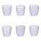 Villa d'Este Home Tivoli Juego de 6 vasos de cristal de 380 ml, superficie en relieve, Geometría Clear