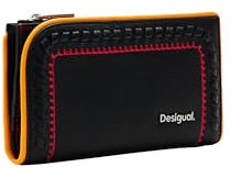 Desigual Mone_Prime INES, Portefeuille à Trois Volets pour Femme, Noir, 18.5