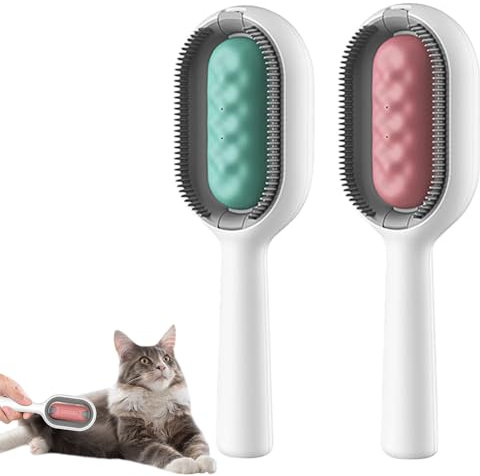 Nuqin Pet Hair Removal Comb with Water Tank,2Pcs Cat Brush with Water Tank,Dog Brush with Water Tank for Removal of Dead Hair Falling Hair Promotes Blood Circulation to The Epidermis
