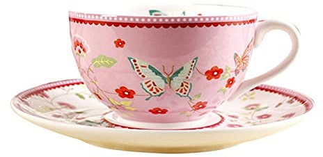 ROLTIN Ensemble de Tasses à café et soucoupes en Porcelaine réutilisables, 180 ML, luxueuses Tasses de Noix de Coco incassables, Tasse Fantaisie avec poignée, gobelets à Boire, Tasse d