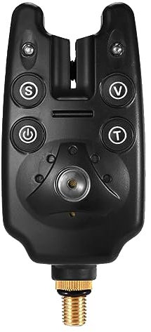 Angeln Bissanzeiger, Angeln Bissanzeiger mit Anzeige LED, Bissanzeiger mit Lautstärke + Tonregler, Karpfen und Hecht Angeln Bissanzeiger, Angeln Bissanzeiger (Schwarz)