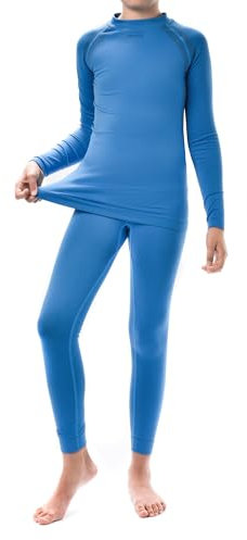 Conjunto Ropa Interior Térmica para Niños - Camiseta de Manga Larga y Pantalón - Set infantil Elástico para Esquí Snowboard Acampada y Senderismo para Niño y Niña