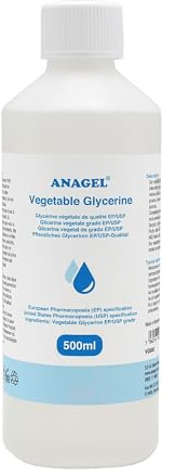 ANAGEL Vegetable Glycerine | EP/USP Grade, NON-GMO, Colourless and Odourless | 500ml