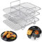 Parrilla Freidora De Aire Swsdee, Acero Inoxidable,Multipropósito Doble Capa, Accesorios Para Freidora De Aire,Parrilla De 3 Capas Para Freidora De Aire,Apto Para Lavavajillas