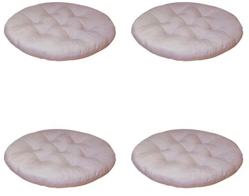LSFYYDS 4 Stück waschbar Stuhlkissen 40x40 cm Rund Sitzkissen für Indoor und Outdoor Dicke Polsterung Bodenkissen (Rosa)