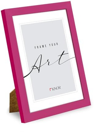 Knor Cornice portafoto 21 x 29,7 cm, rosa, neon, cornice portafoto in vetro acrilico infrangibile, 21 x 30, da appendere e da appoggiare, in plastica, da parete e da tavolo