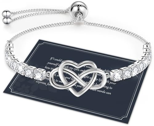 J.Fée Bracciale Donna Argento 925, Bracciale Argento 925 Bracciali Infinito Cuore Bracciali Donna Regalo Regalo per Lei Regali Mamma Regalo Amica,84