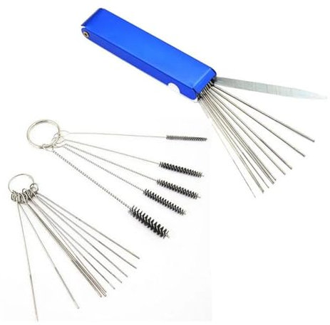 ZDJKI Motorrad Vergaser Reinigungswerkzeug Carbon Dirt Jet Entfernen Bürsten Nadeln Für Moped Roller ATV Carb Jets Draht Reiniger Kits Zubehör