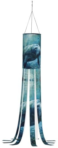 Windsack mit Seekuh, Tiere, Windsack für Weihnachten, Valentinstag, Party, Outdoor, Hof, Terrasse, Rasen, Heimdekoration