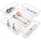 ASTOTSELL Cutlery Drawer Organizer Set, 5-Pieces Clear Plastic Utensil Storage Tray, Non-Slip Storage Bins for Kitchen Utensil, Silverware Cutlery, Makeup, Jewelry