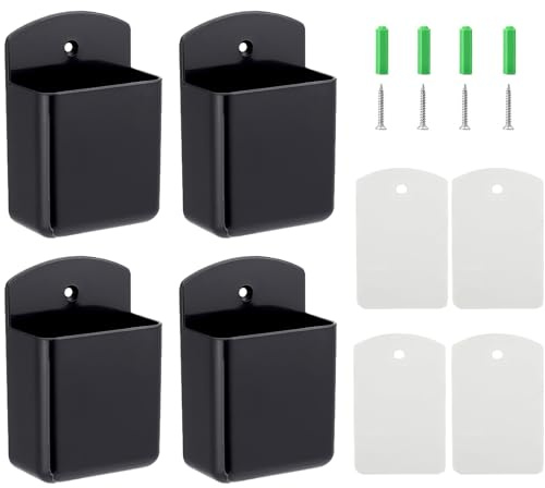 Supporto Per Telecomando, 4 Pezzi Supporto Adesivo Nero Per Telecomando, Porta Telecomando Adesivo Da Muro, Scatola Porta Telecomando Da Parete, Supporto Per Telecomando Da Muro Per Casa E Ufficio
