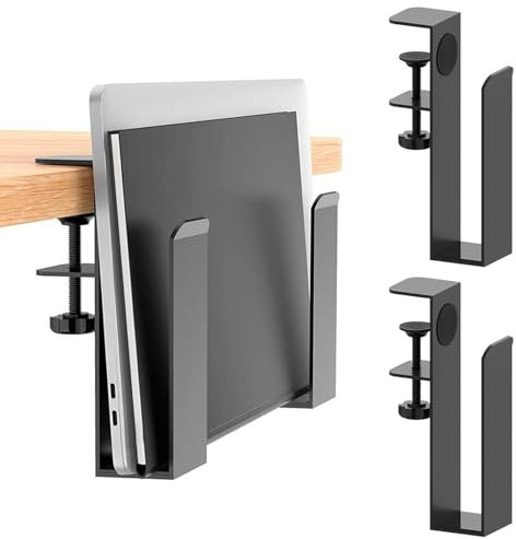 Laptop Halterung Schreibtisch Seitlich, Verstellbare Schreibtischseitenlaptop-Halterung, Laptop Ständer Vertikal, PC Halterung Seite Schreibtisch, Metall-Hängende-Notebook-Schreibtischhalterung