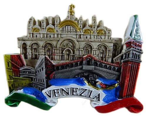 Souvenir Magnet Italien Venedig Gondel 8 x 6,5 x 1,9 cm Maritim Urlaub Kühlschrankmagnet Figur Deko GMUS K23