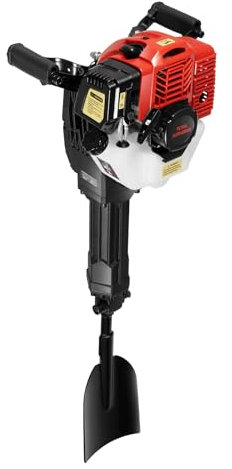 1900 W Garden Tree Excavator 52cc Petrol Handheld Garden Tree Digger Earth Drill Garden Tree Digger 6500 rpm Shovel Rock Drill Machine Tree Plant Shovel Trencher Excavator 2-Stroke