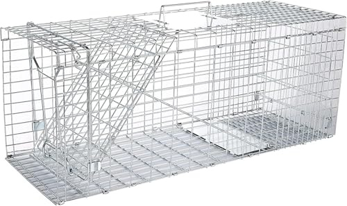 Probility Lebendmausfalle, Frettchenfalle, Katzenfalle, Hundefalle, 80 x 29 x 32 cm, verzinkte Ausführung mit Zwei Türen, leicht zu reinigen, robust, wetterfest, mit Schutzhülle