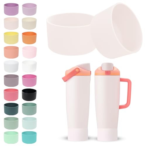 Kaitiaki 2PCS Silicone Boots for Owala 30oz & 40oz FreeSip Sway Bottles & Tumblers – Non-Slip, Scratch-Resistant, Stability Enhancer for Owala Accessories (Classic Pink)