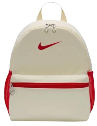 Nike Kids Brasilia Heritage Mini Rucksack, Kokosmilch/University Red, Mini, Büchertasche