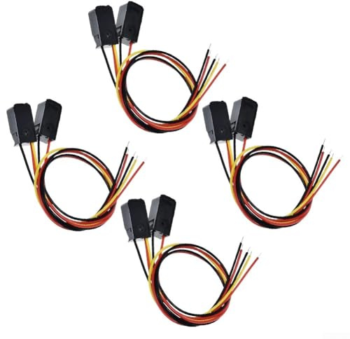 UrbanHui Infrarot Lichtschranken Sensor 4 Paare Durchstrahl Photoelektrischer Schalter 2-30 cm Erfassungsabstand DC 5V NPN für Relais und industrielle Anwendungen