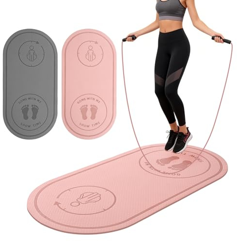GREENSAPPIRE Yoga Mat 123X62X0.5CM Skipping Rope Mat Jump Rope Mat Multi-Purpose Extra Thick Foam Exercise Mats for Home Gym Floor Protection Cardio HIIT Yoga Non-Slip Shock