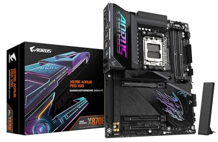 GIGABYTE X870E AORUS PRO X3D AMD AM5 ATX Motherboard, Supports AMD Ryzen 9000/8000/7000 Series Processors, DDR5, 18+2+2 Total Power Phase, 4X M.2, PCIe 5.0, USB4 Type-C, WIFI7, 5-Year Warranty