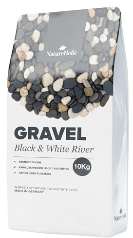 NatureHolic Naturkies Highwood River - Grauer Aquarium Kies - Natürlicher Flusskies für Aquarien mit feiner Körnung 2-4 mm - Perfekt für Naturaquarien, Bodengrund & Deko - 20kg