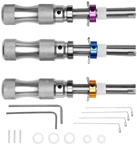 3-teiliges Multifunktions-Sechskantschlüssel-Metall-Dietrich-Set, tragbares, Robustes manuelles Lockpicking-Werkzeug für Zuhause, Notfall, Schlosserpraxis, Hobby