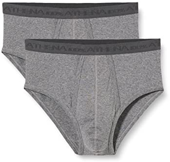 Athena Basic Bio 9820 Slip, Gris (Gris Chiné 0260), Taille Fabricant: 4 (Lot de 2) Homme