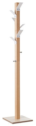 Paperflow Easycloth Moderner Garderobenständer aus Naturholz Modern Coat Rack Weiße Haken