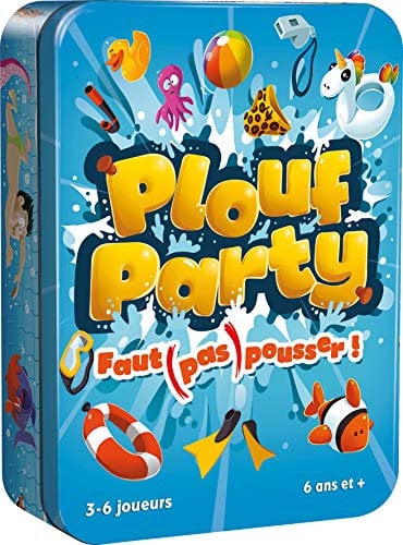 Asmodee – Cocktail Games – Plouf Party – Piscina en 3D – Juego de Mesa para niños Desde 6 años – Juego de Estrategia y Ambiente – Juego de Viaje con Caja de Metal – 3 a 6 Jugadores – 15 min – versión