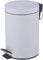 HOMION 5L Litre Round Pedal Bin Stainless Steel Toilet Bath Bathroom Kitchen Bin with Inner Bucket 5 Liter (White)
