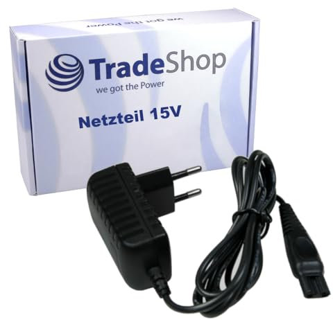Trade-Shop kompatibel mit Ladegerät Netzteil Ladekabel 15V Philips QC5126 QC5130 QC5132 QC5135 QC5315 QC5330 QC5335 QC5339 QC5340 QC5345 QC5350 QC5360 QC5365 QC5370 QC5375