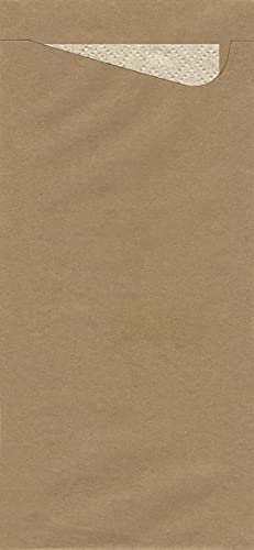 Pochette à couverts ELAG - Pochetta FIT Nature Kraft 500 pièces par boîte- 85 x 190 mm – serviette inclus P-FIT233-5