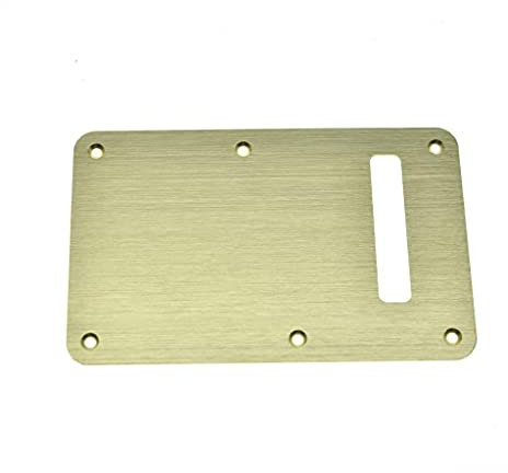 KAISH 6-Hole Metal Aluminum Anodized Modern Style ST/Strat Back Plate Tremolo Trem Cavity Cover for USA/Mexico Stratocaster/Strat Gold