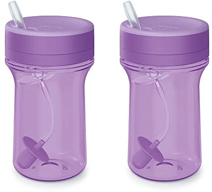 NUK Everlast Weighted Straw Cup, 10 oz. | Super-Durable Leakproof Toddler Sippy Cup