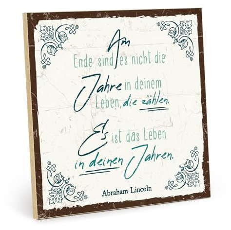 TypeStoff Holzschild mit Spruch – Hygge – Vintage-Look mit Zitat als Geschenk und Dekoration zum Thema Leben und Genießen - HS-01212