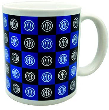 Inter Tazza in Ceramica con stampa logo ripetuta, Prodotto Ufficiale, 30 microlitri