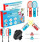 10 in 1 NS Switch Sport Spiel Zubehör, Switch Sport Zubehör Bündeln Set Das Somatosensorische Set mit 2 Schwerter 2 Tennisschläger 2 Bowling-Griff 2 Armbänder 2 Beinschlaufen