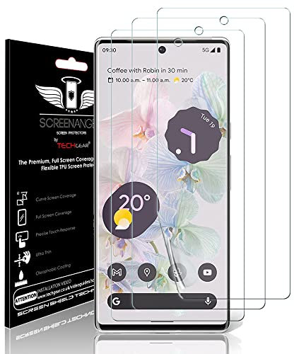 TECHGEAR [Paquete de 3 protectores de pantalla para Google Pixel 7 Pro Ultra [Screen Angel Edition] [Soporte FingerID en pantalla] [Compatible con fundas] [Sin burbujas] [Cobertura de pantalla