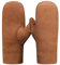 Harssidanzar Fäustlinge Lederhandschuhe,Winter Damen Warme echte Wildleder Lammfell Shearling Fäustlinge Lederhandschuhe KL026EU,Kamel, Größe M