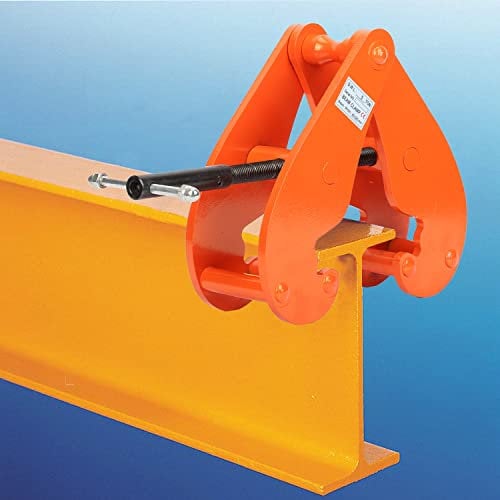 MYOYAY Beam Clamp 11000lbs/5ton Capacity Vertical I Beam Lifting Clamp 3.1-12.6 Inch Opening Range for Rigging Heavy Duty Steel Beam Clamp Tool, Orange