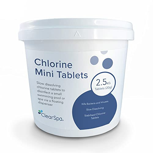 ClearSpa Chlorine Mini Tablets 2.5kg - 20g Tablets Suitable for Hot Tub, Spa and Swimming Pool Treatment…
